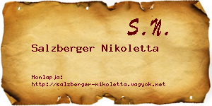 Salzberger Nikoletta névjegykártya